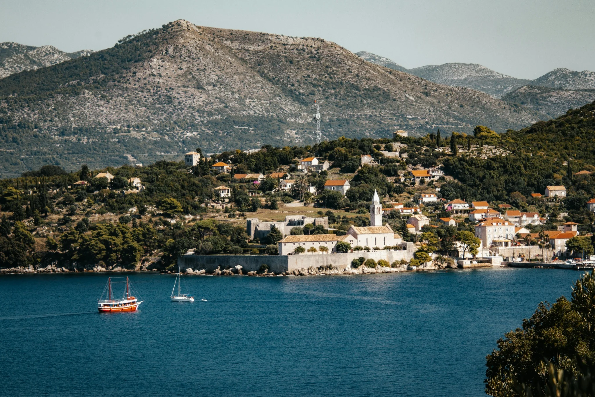 A small Mljet coastal village above the Adriatic, southern Dalmatia, Croatia