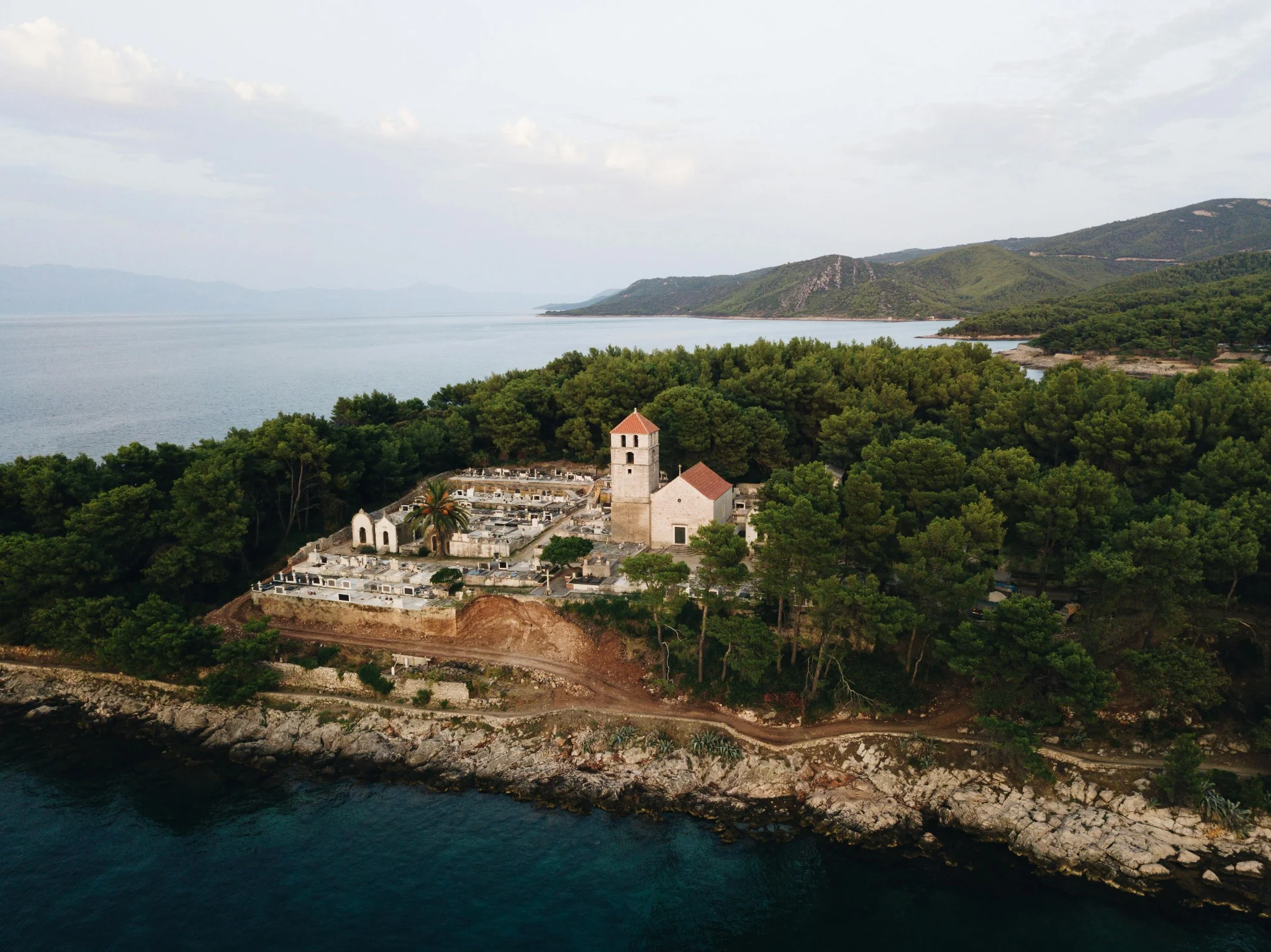The Benedictine monastery on St Mary's island in Mljet National Park, Croatia