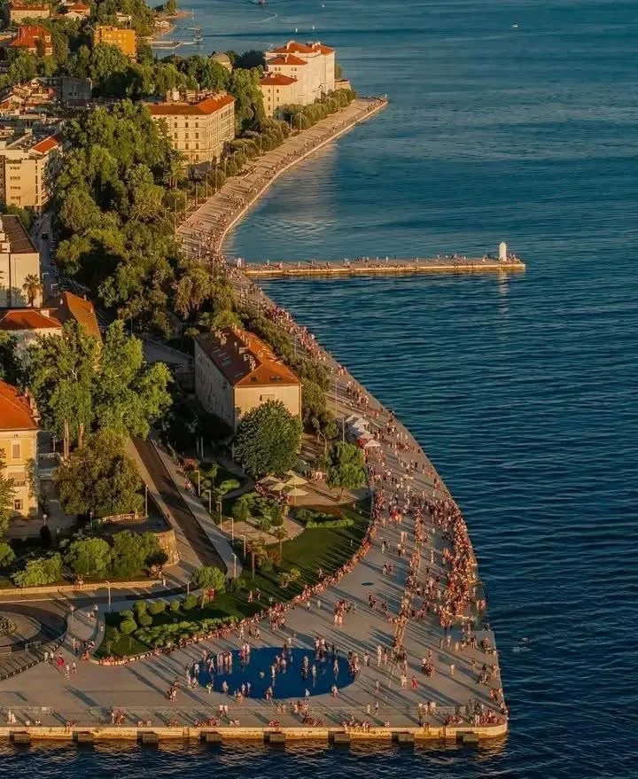 Zadar sea organ at sunset